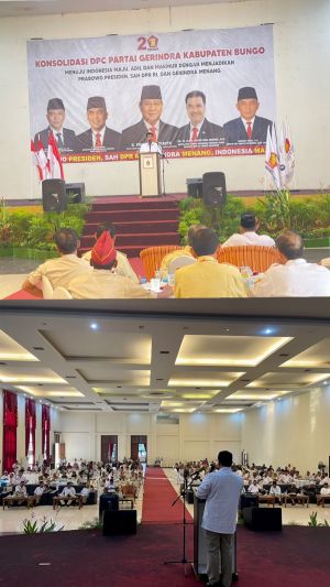 SAH Pimpin Konsolidasi Gerindra Bungo, Solidkan Kader Tegak Lurus Setia Perjuangan