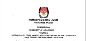 KPU Provinsi Jambi Tetapkan DCT, Lihat Disini Selengkapnya