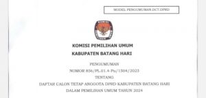 Ini Daftar Lengkap DCT DPRD Batang Hari