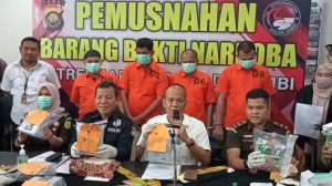 Polda Jambi Musnahkan 11,70 Kilogram Sabu Milik Jaringan Antar Provinsi
