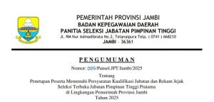 Pansel Tetapkan Peserta Lelang 6 Jabatan Eselon II Pemprov Jambi Penuhi Persyaratan, Ini Daftarnya