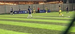 Dinkes Muaro Jambi Ungguli RSJD Kol HM Syukur di Babak Pertama Final Mini Soccer Malam Ini