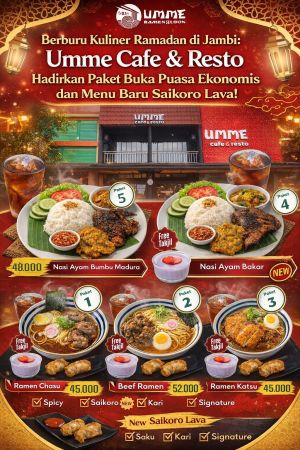 Info Lur.. Umme Cafe & Resto Hadirkan Paket Buka Puasa Ekonomis - Menu Baru Saikoro Lava!