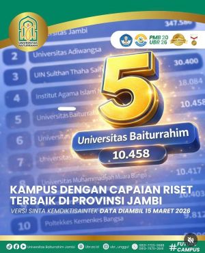 UBR Tembus 5 Besar Kampus dengan Riset Terbaik di Jambi Versi SINTA