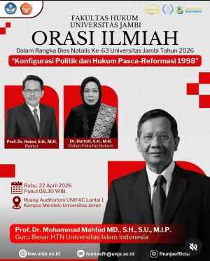 Prof Dr Mahfud MD Dijadwalkan Beri Orasi Ilmiah di UNJA 