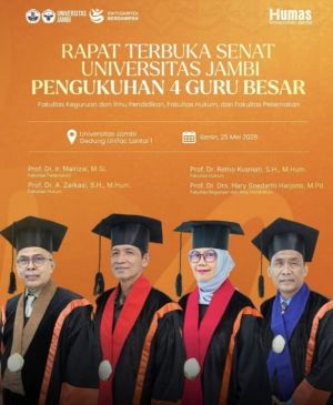 Hari Ini UNJA Kembali Cetak 4 Guru Besar Sekaligus, Siapa Saja Mereka?