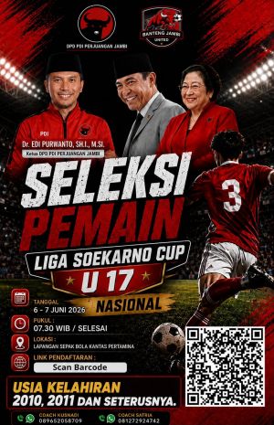 PDIP Jambi Gelar Seleksi Liga Soekarno Cup U-17 : Ini Syarat Umur yang Harus Dipahami Pendaftar!