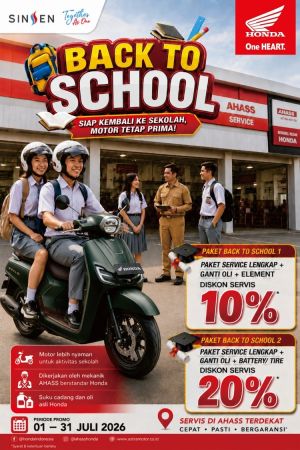 Sambut Tahun Ajaran Baru, Sinsen Hadirkan Promo Servis Motor Honda hingga 20% khusus Siswa dan Guru