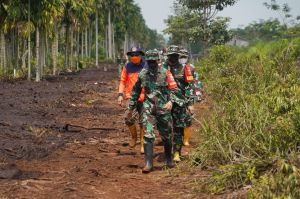 Danrem 042/Gapu Terjun Langsung Padamkan Karhutla di Lahan Gambut Desa Air Merah