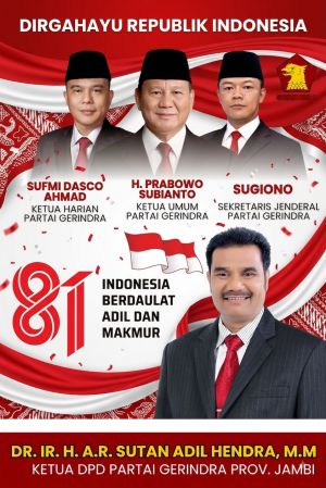 SAH Ucapkan Diragahayu Kemerdekaan RI Ke 81, Semangat juang Indonesia Raya, Maju dan Sejahtera