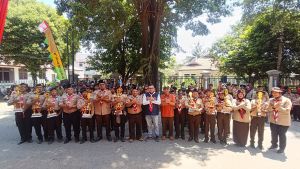 Lomba Gerak Jalan Indah Semarakkan Hari Pramuka ke-65 dan HUT ke-81 RI di Kwarran Telanaipura