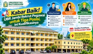 Kabar Baik! UBR Jambi Rekrut Pegawai untuk Tiga Posisi, Ini Kualifikasinya