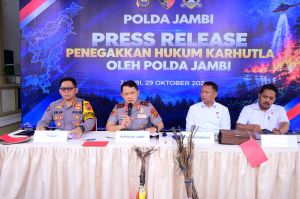 Polda Jambi Ungkap 19 Kasus Karhutla, 16 TSK dan 112 HA Lebih Lahan Terbakar